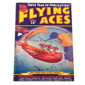 Flying Aces Pulp Magazine March 1938 Vintage Aviation Stories Schomburg Cover